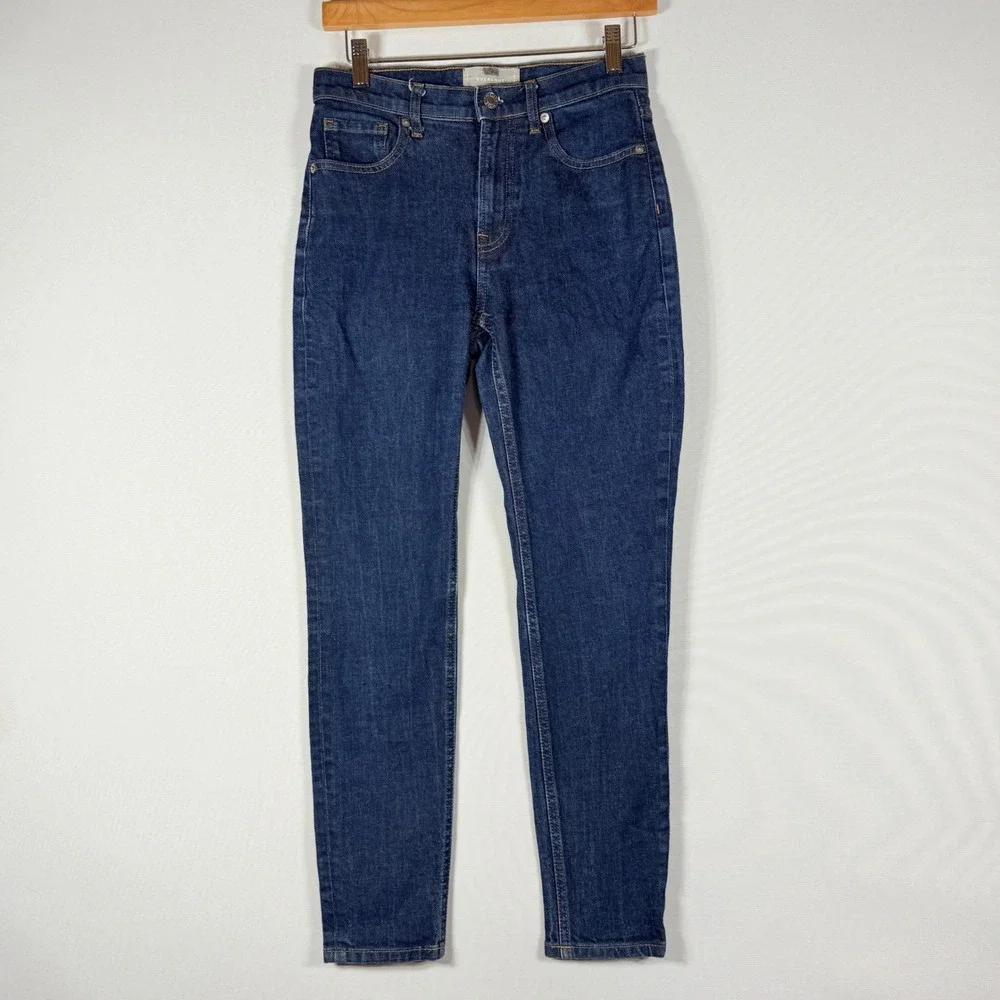 Everlane Denim Jeans Women 27 Straight Leg Blue Mid Rise Dark Wash Preppy Casual